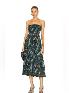 Ulla Johnson Lucca Strapless Smocked Dress